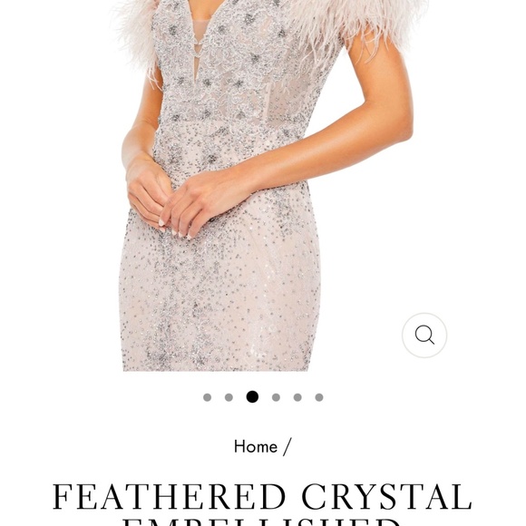 Mac Duggal Feathered Crystal Embellished Sleeveless Gown - Picture 2 of 4